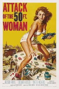 Reprodukcija umjetnosti Attack of the 50ft Woman (Vintage Cinema / Retro Movie Theatre Poster / Horror & Sci-Fi), (26.7 x 40 cm)