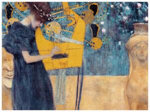 Reprodukcija umjetnosti The Music (Female Portrait) - Gustav Klimt, (40 x 30 cm)
