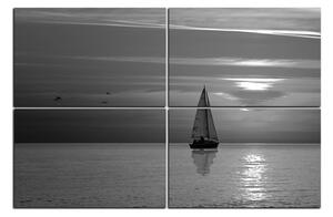 Slika na platnu - Brod u zalasku sunca 1247QE (150x100 cm)