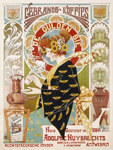 Reprodukcija umjetnosti Coffee Shop Advert (Art Nouveau Café) - Alphonse Mucha, (30 x 40 cm)
