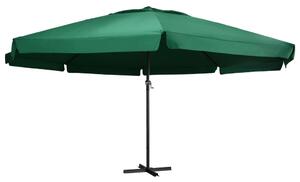Vrtni suncobran s aluminijskim stupom 600 cm zeleni - Zelena / 600 cm