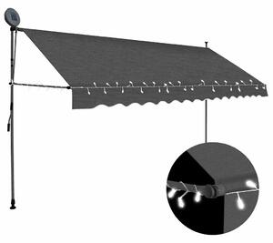 Tenda na ručno uvlačenje s LED svjetlima 350 cm antracit - Antracitno siva / N/A