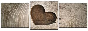 Slika na platnu - Srce na drvenoj pozadini - panorama 5207D (150x50 cm)