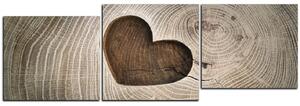 Slika na platnu - Srce na drvenoj pozadini - panorama 5207E (90x30 cm)