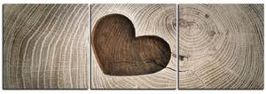 Slika na platnu - Srce na drvenoj pozadini - panorama 5207B (150x50 cm)