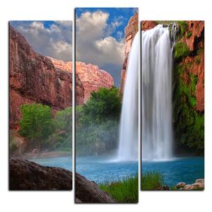 Slika na platnu - Prekrasan vodopad - kvadrat 3226C (75x75 cm)
