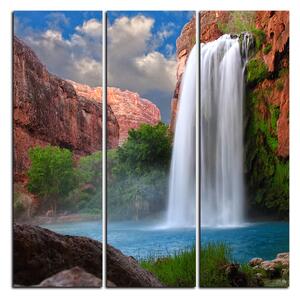 Slika na platnu - Prekrasan vodopad - kvadrat 3226B (75x75 cm)