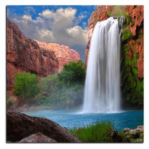 Slika na platnu - Prekrasan vodopad - kvadrat 3226A (50x50 cm)
