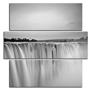 Slika na platnu - Vodopad obojen zalaskom sunca - kvadrat 3227QD (75x75 cm)