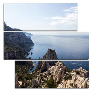 Slika na platnu - Veličanstveni krajolik s mirnim morem - kvadrat 3233D (75x75 cm)