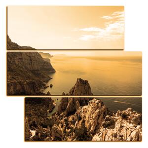Slika na platnu - Veličanstveni krajolik s mirnim morem - kvadrat 3233FD (75x75 cm)
