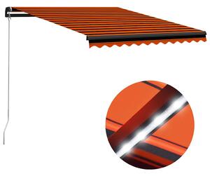 Tenda na ručno uvlačenje LED 300 x 250 cm narančasto-smeđa - Šarena / 300 x 250 cm