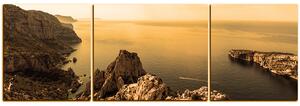 Slika na platnu - Veličanstveni krajolik s mirnim morem - panorama 5233FC (90x30 cm)