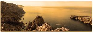Slika na platnu - Veličanstveni krajolik s mirnim morem - panorama 5233FA (105x35 cm)