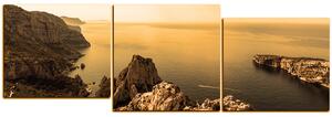 Slika na platnu - Veličanstveni krajolik s mirnim morem - panorama 5233FE (150x50 cm)