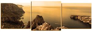 Slika na platnu - Veličanstveni krajolik s mirnim morem - panorama 5233FD (90x30 cm)