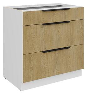 Zondo.hr Donji kuhinjski ormarić Carminia 80 D 3S BB PREMIUM BOX (hrast cremona + bijela). 1128042