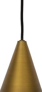 Moderna viseća lampa zlatna sa jantarnim staklom 3-light - Drop