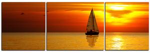 Slika na platnu - Brod u zalasku sunca - panorama 5247C (150x50 cm)