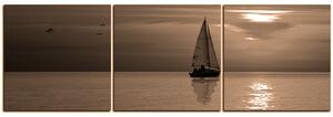 Slika na platnu - Brod u zalasku sunca - panorama 5247FB (90x30 cm)