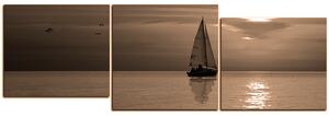 Slika na platnu - Brod u zalasku sunca - panorama 5247FE (150x50 cm)