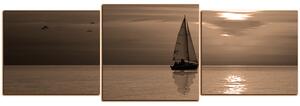 Slika na platnu - Brod u zalasku sunca - panorama 5247FD (150x50 cm)
