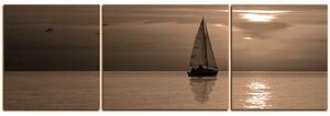 Slika na platnu - Brod u zalasku sunca - panorama 5247FC (150x50 cm)