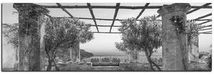 Slika na platnu - Drevni vrt na obali mora - panorama 5249QA (105x35 cm)