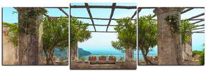Slika na platnu - Drevni vrt na obali mora - panorama 5249D (90x30 cm)