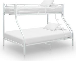 Okvir za krevet na kat bijeli metalni 140 x 200 / 90 x 200 cm - Bijela / N/A