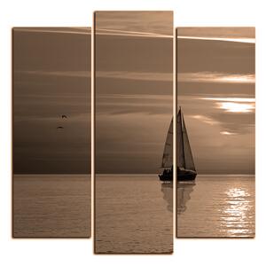 Slika na platnu - Brod u zalasku sunca - kvadrat 3247FC (75x75 cm)