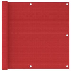 Balkonski zastor crveni 90 x 500 cm HDPE - Crvena / 90 x 500 cm