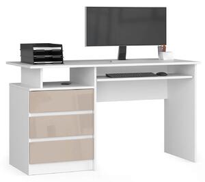 Zondo.hr PC stol Bronte (bijela + sjajni cappuccino). Akcija -17%. 1128513