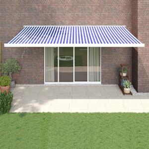 Tenda na uvlačenje plavo-bijela 5 x 3 m od tkanine i aluminija - Plava / 5 x 3 m