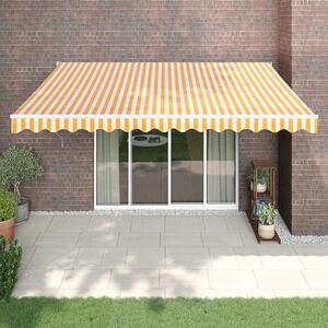 Tenda na uvlačenje žuto-bijela 4,5x3 m od tkanine i aluminija - Žuta / 4.5 x 3 m