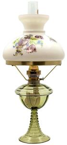 Petrolejska lampa JASMÍNA 50 cm šumska zelena s cvjetnim sjenilom