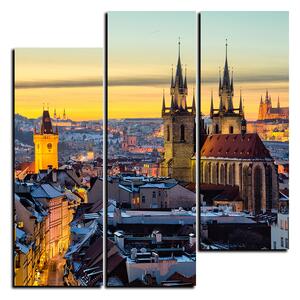Slika na platnu - Panoramski pogled na stari Prag - kvadrat 3256C (75x75 cm)