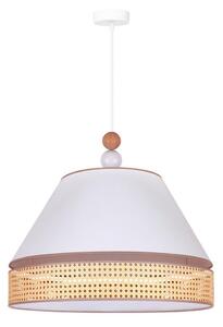 Duolla - Luster na sajli AVIGNON 1xE27/15W/230V pr. 50 cm bijela/ratan