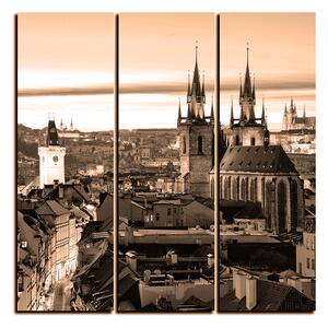 Slika na platnu - Panoramski pogled na stari Prag - kvadrat 3256FB (75x75 cm)