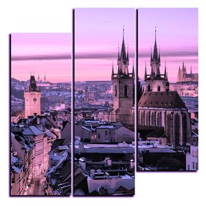 Slika na platnu - Panoramski pogled na stari Prag - kvadrat 3256VC (75x75 cm)