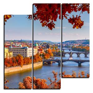 Slika na platnu - Rijeka Vltava i Karlov most - kvadrat 3257D (75x75 cm)