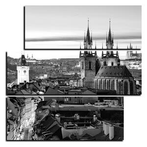 Slika na platnu - Panoramski pogled na stari Prag - kvadrat 3256QD (75x75 cm)