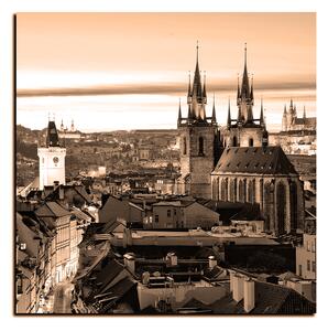 Slika na platnu - Panoramski pogled na stari Prag - kvadrat 3256FA (50x50 cm)