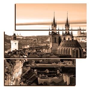 Slika na platnu - Panoramski pogled na stari Prag - kvadrat 3256FD (75x75 cm)