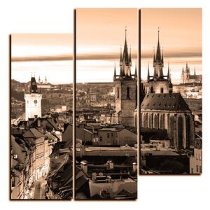 Slika na platnu - Panoramski pogled na stari Prag - kvadrat 3256FC (75x75 cm)