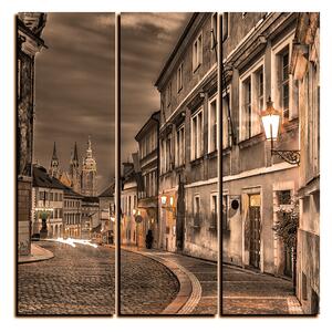 Slika na platnu - Čarobna noć stari grad - kvadrat 3258FB (75x75 cm)