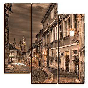 Slika na platnu - Čarobna noć stari grad - kvadrat 3258FD (75x75 cm)