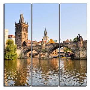 Slika na platnu - Karlov most u Pragu - kvadrat 3259B (75x75 cm)