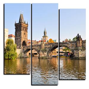 Slika na platnu - Karlov most u Pragu - kvadrat 3259D (75x75 cm)