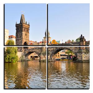 Slika na platnu - Karlov most u Pragu - kvadrat 3259E (60x60 cm)